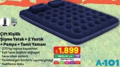 BESTWAY ÇİFT KİŞİLİK ŞİŞME YATAK+2 YASTIK+POMPA+TAMİR YAMASI